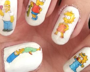 [Nails] Simpsons Nails mit selbstgemachten DIY-Water Decals