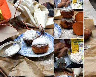 vegane Süßkartoffel - Krapfen mit Vanillepudding Füllung...