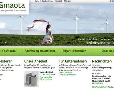 Tamaota: Crowdfunding Plattform für Klimaschutz, Energiewende und Nachhaltigkeit