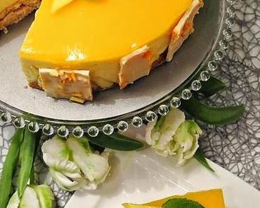 Mango-Joghurtmousse Torte mit Minze, bringt Frühlingsgefühle und Sonne auf den Teller!