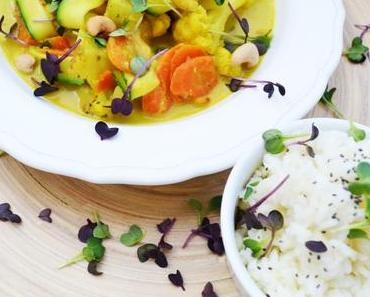Tut Körper und Seele gut! Gemüsecurry mit Kokosmilch und Cashewnüssen
