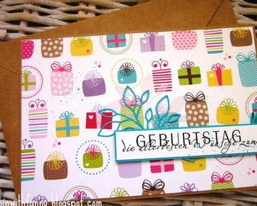 Schnelle Geburtstagskarte mit vielen Geschenken
