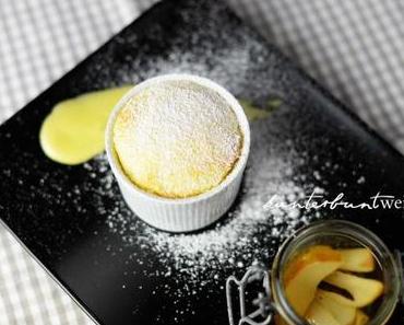 Topfensoufflé, Zabaione und Birnenkompott – Ostermenü Gang 3