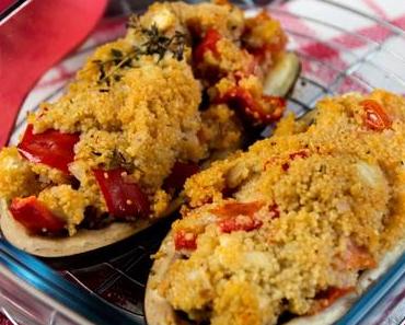 Gefüllte Auberginen mit Paprika-Tomaten-Couscous