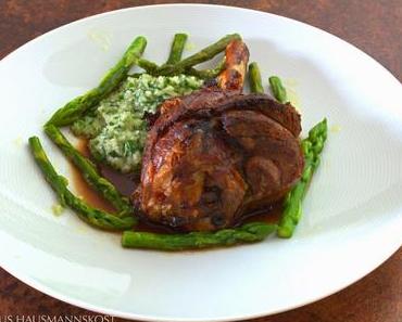 Lammstelzen | Kräutergraupen | Spargel