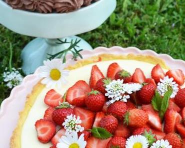 Frühlingsleckereien zum Träumen! Erdbeertarte mit weißer Schokoladencreme