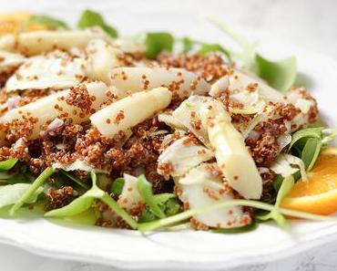 Quinoa- und Postelein-Salat mit weißem Spargel und Fenchel