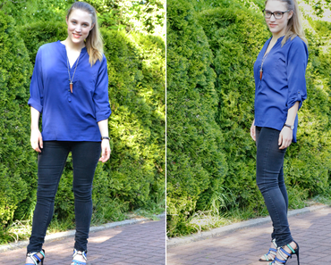 Oufit: Blau, Blau, Blau mit Zara Heels