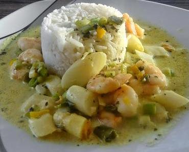 Yummy Garnelen mit Spargel-Kokossauce